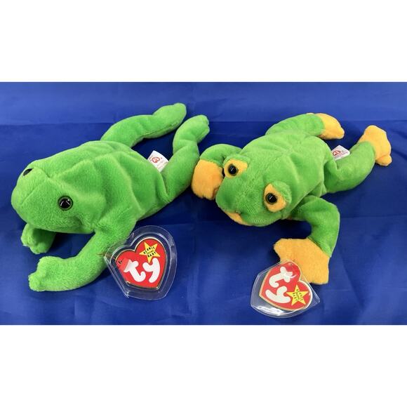 Ty Beanie Babies Frog Bundle (2pcs) Legs And Smoochy - Picture 2 of 13